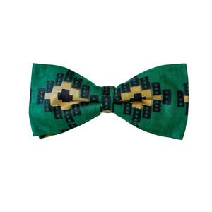 VTG 50s Ormond Ikat Clip On Bow Tie Wedding Tuxedo Formal Grandpa Preppy Retro